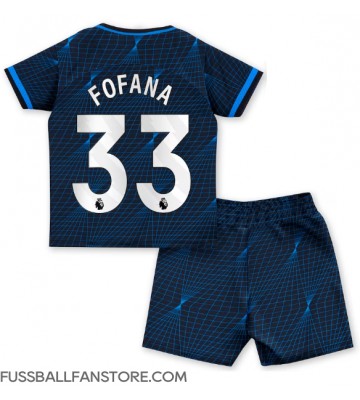 Chelsea Wesley Fofana #33 Replik Auswärtstrikot Kinder 2023-24 Kurzarm (+ Kurze Hosen)